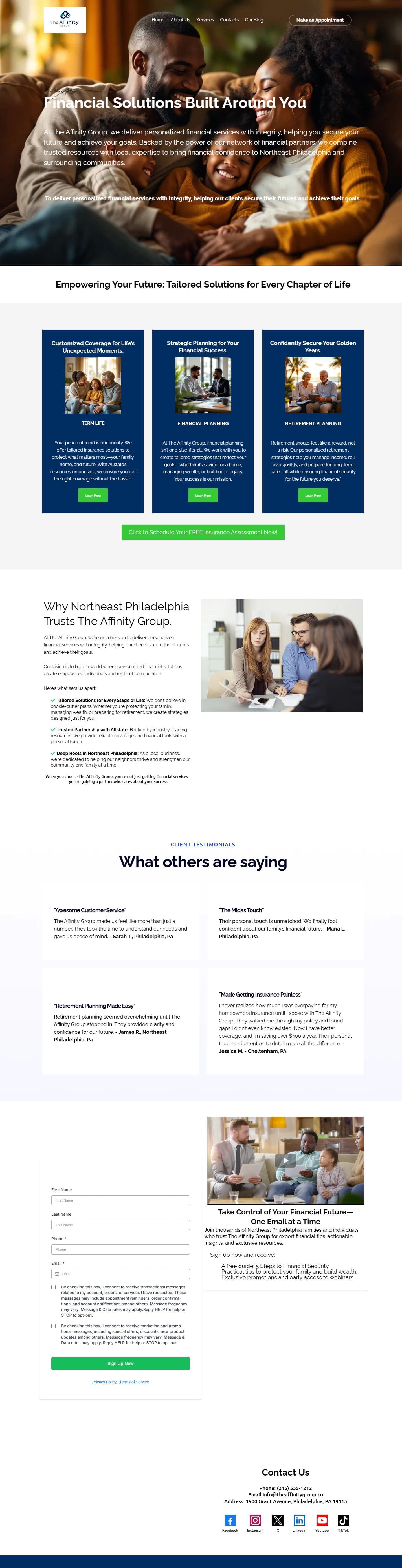 The Affinity Group website screenshot