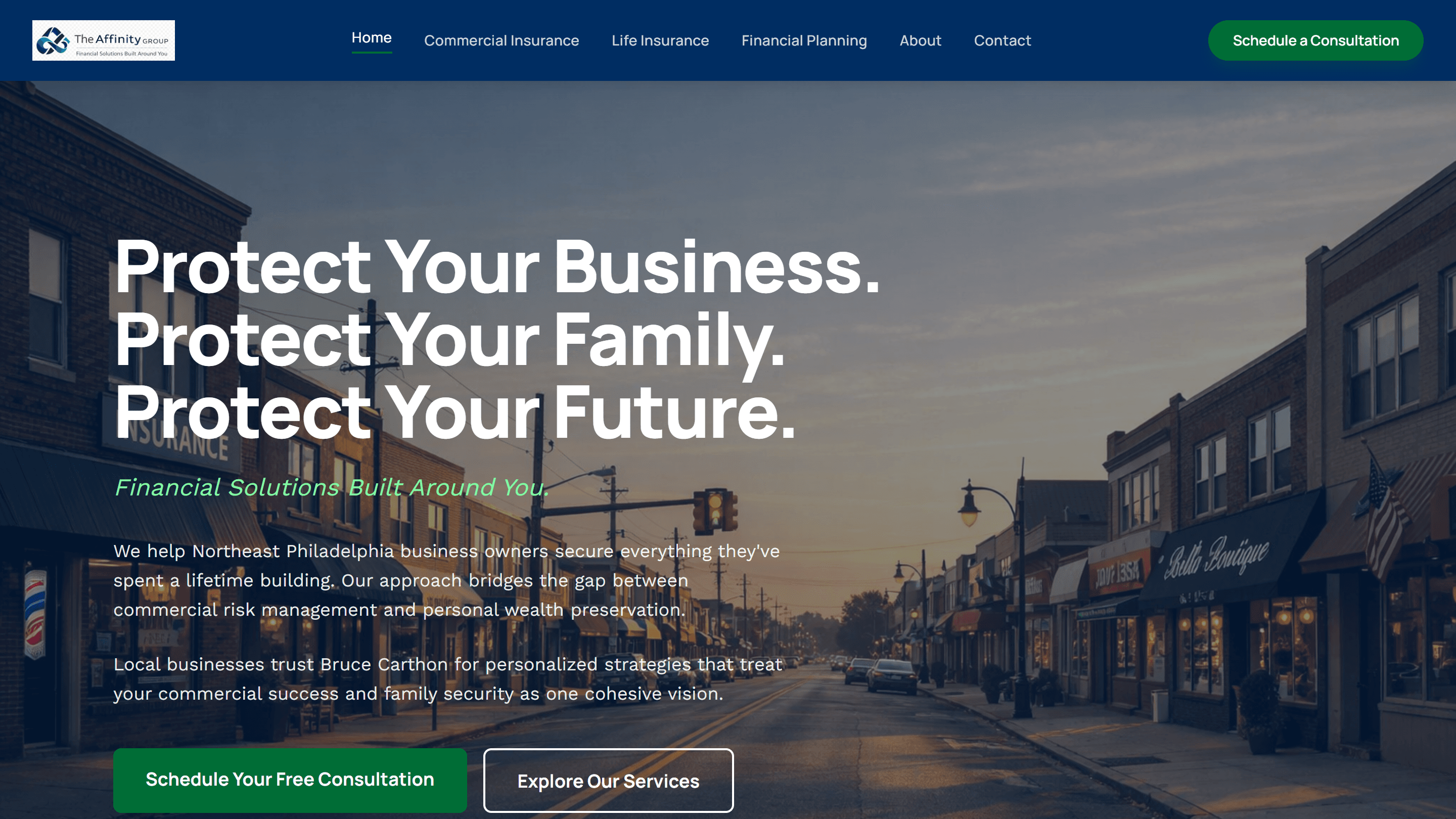 The Affinity Group website screenshot