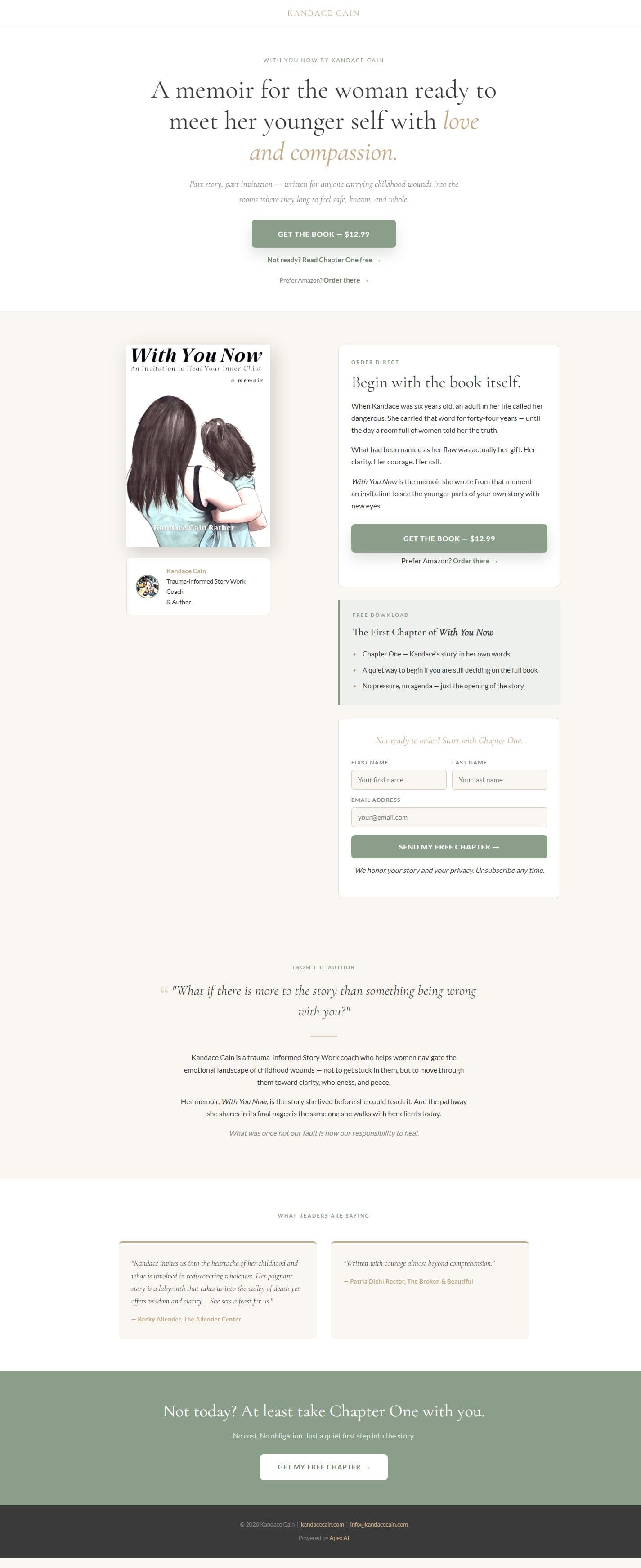 Kandace Cain website screenshot