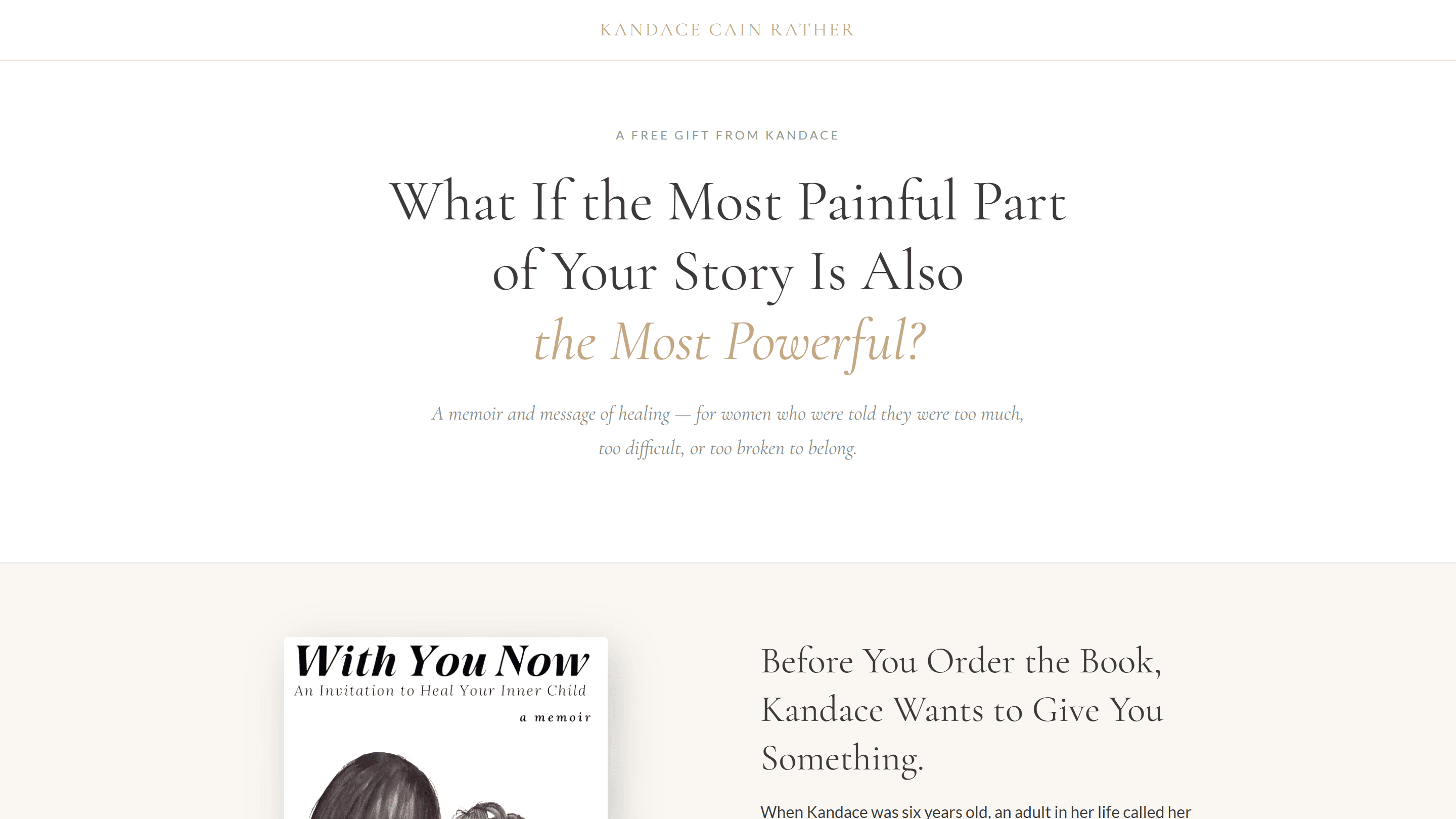 Kandace Cain website screenshot