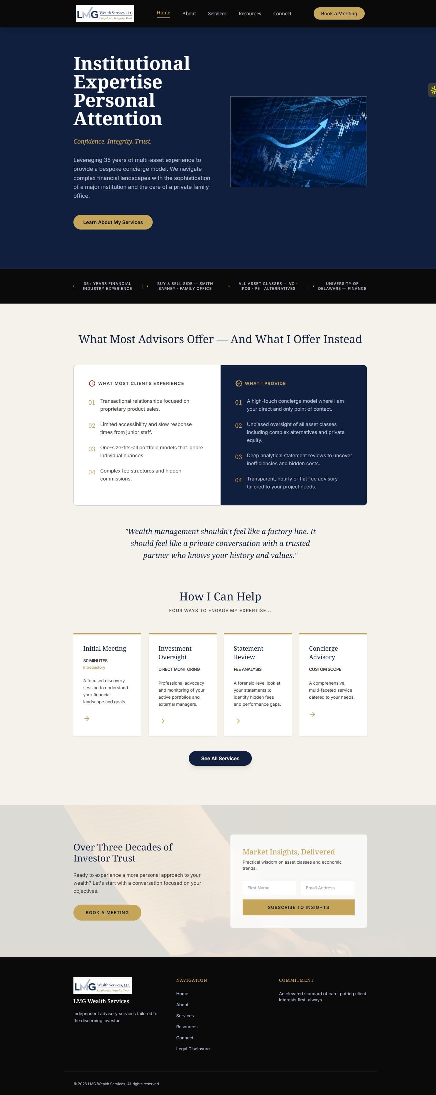 LMG Wealth Services website screenshot