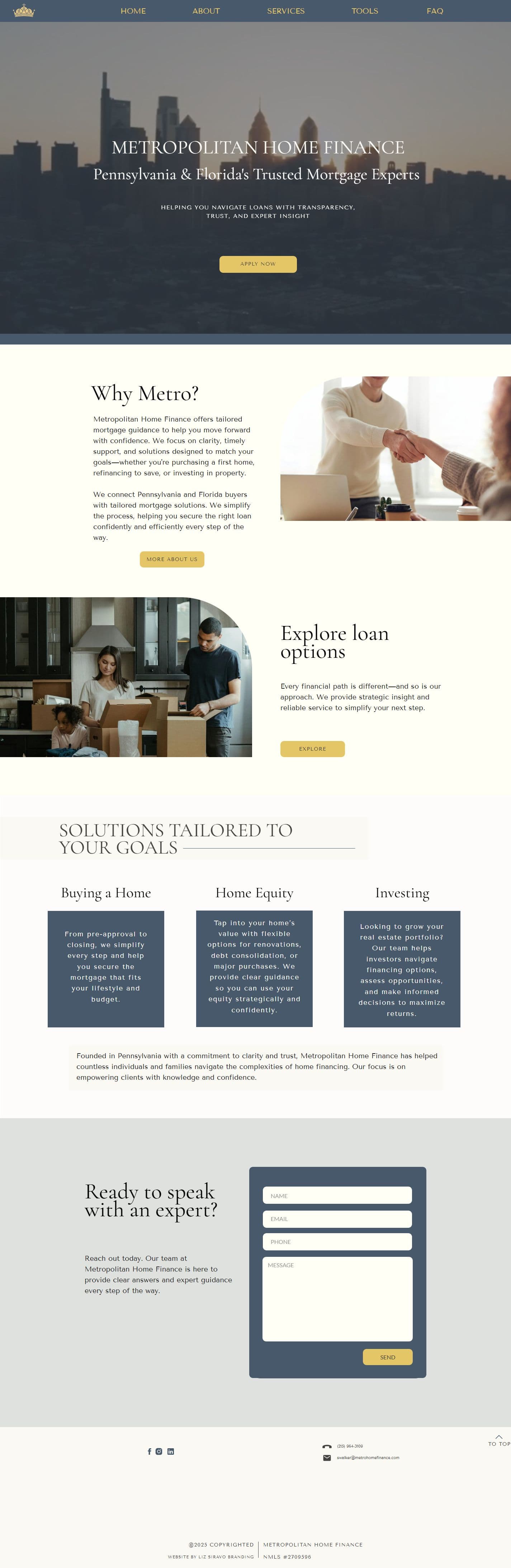 Metropolitan Home Finance website screenshot