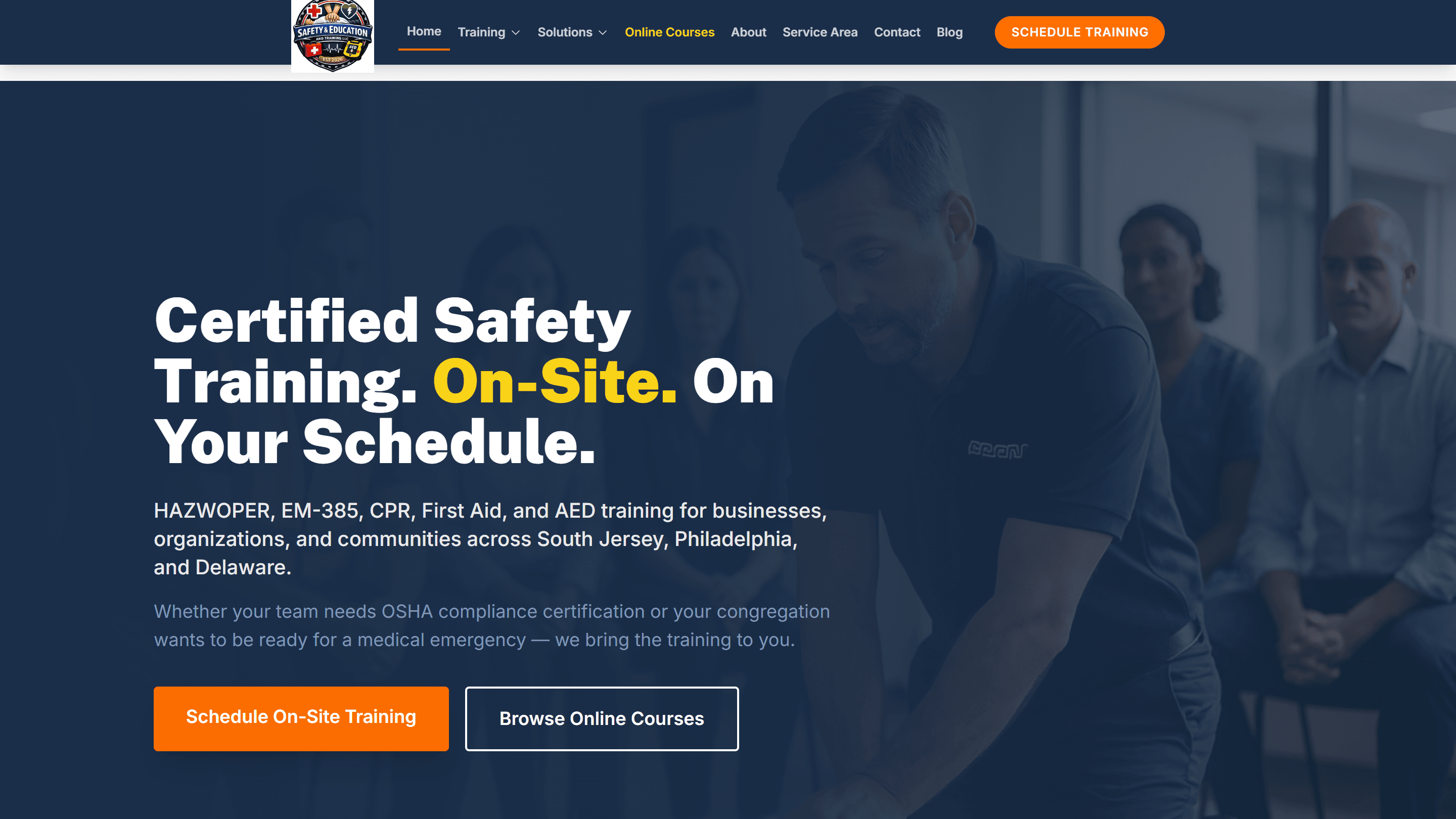 Safe Train USA website screenshot