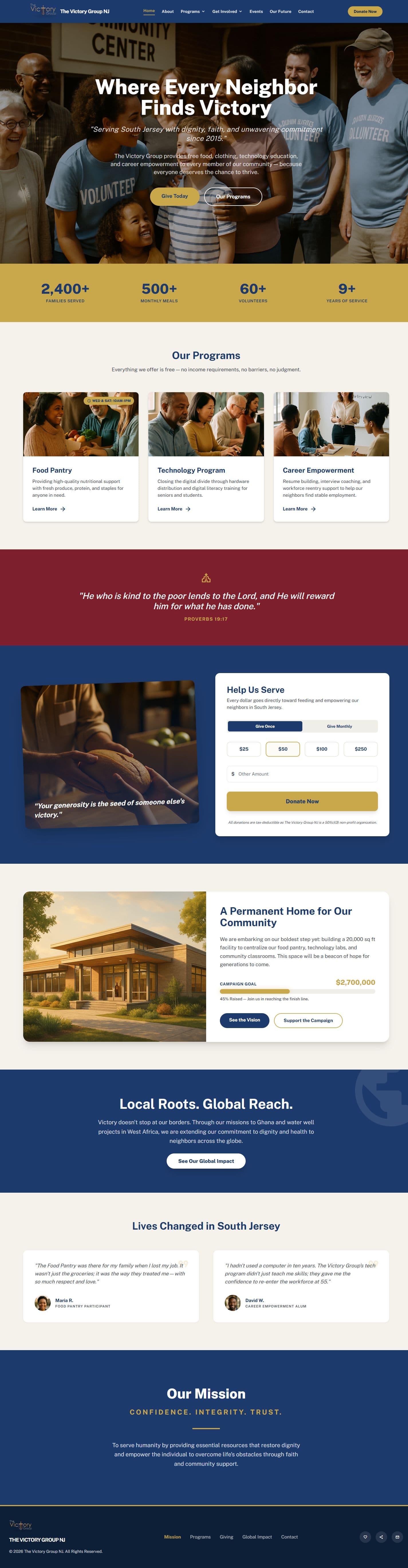 The Victory Group website screenshot