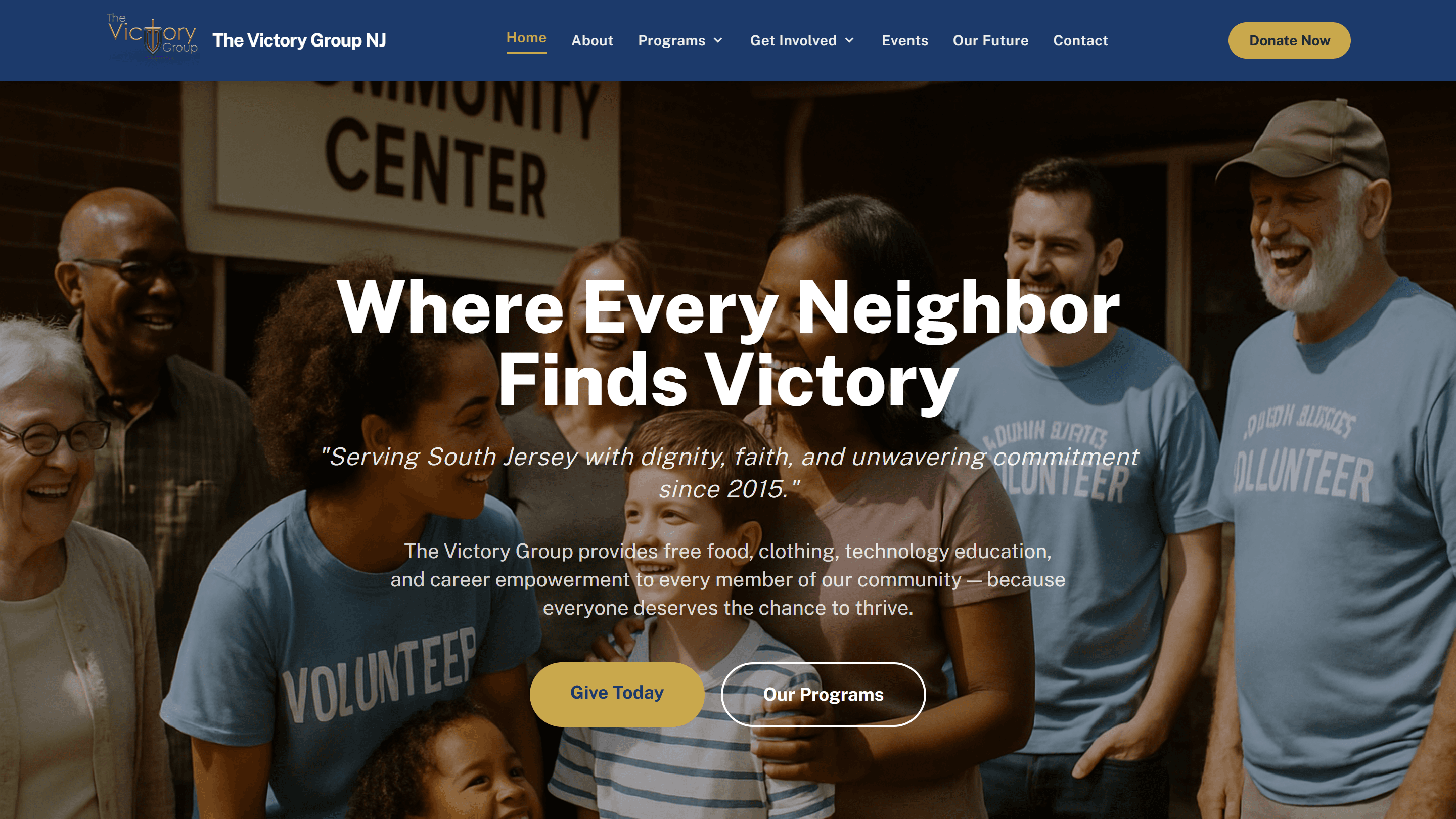 The Victory Group website screenshot